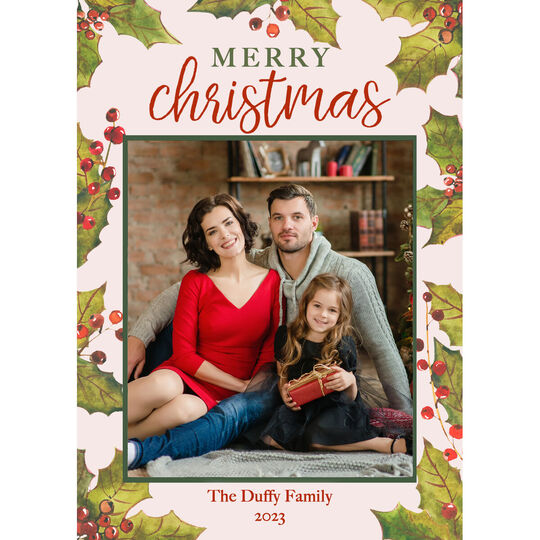 Holly Holiday Photo Cards